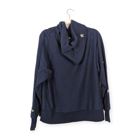 NWT Sandrine Rose Navy French Worker Embroidered Hoodie - Picture 2 of 9